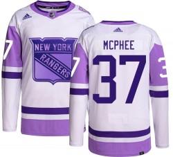 George Mcphee New York Rangers Youth Adidas Authentic Hockey Fights Cancer Jersey