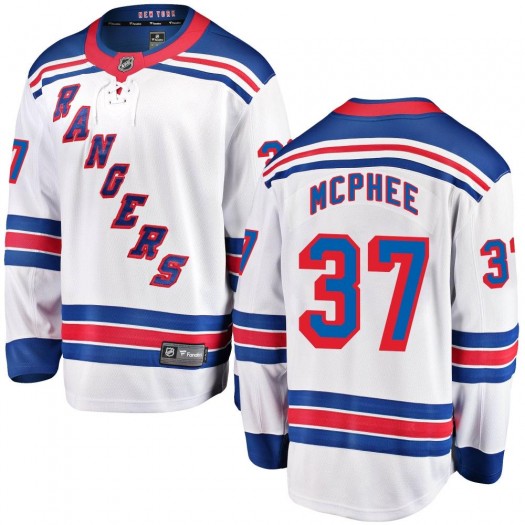 George Mcphee New York Rangers Youth Fanatics Branded White Breakaway Away Jersey
