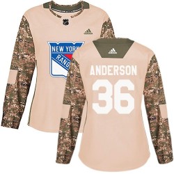 Glenn Anderson New York Rangers Women's Adidas Authentic Camo Veterans Day Practice Jersey