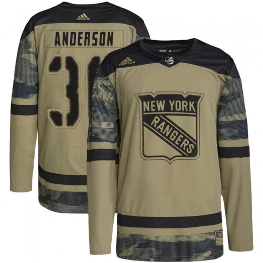 Glenn Anderson New York Rangers Youth Adidas Authentic Camo Military Appreciation Practice Jersey