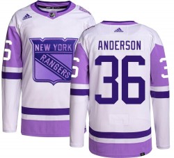 Glenn Anderson New York Rangers Youth Adidas Authentic Hockey Fights Cancer Jersey