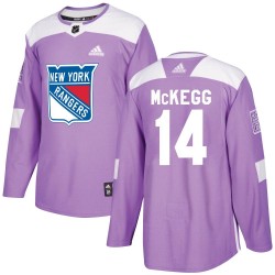 Greg McKegg New York Rangers Men's Adidas Authentic Purple Fights Cancer Practice Jersey