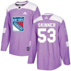 Hunter Skinner New York Rangers Men's Adidas Authentic Purple Fights Cancer Practice Jersey