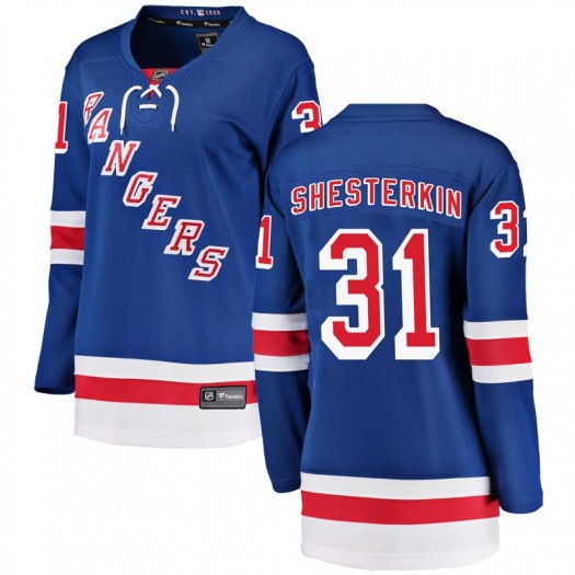 Igor Shesterkin New York Rangers Women's Fanatics Branded Blue Breakaway Home Jersey