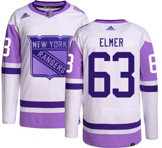 Jake Elmer New York Rangers Men's Adidas Authentic Hockey Fights Cancer Jersey