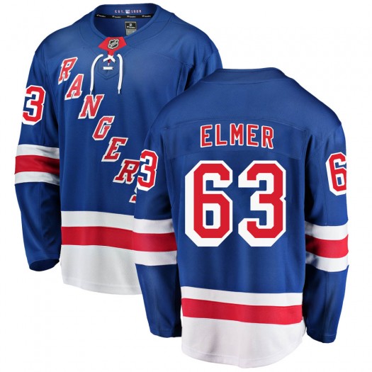 Jake Elmer New York Rangers Men's Fanatics Branded Blue Breakaway Home Jersey