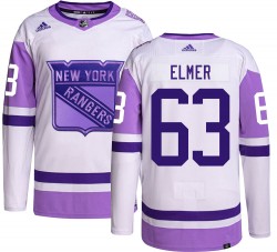Jake Elmer New York Rangers Youth Adidas Authentic Hockey Fights Cancer Jersey
