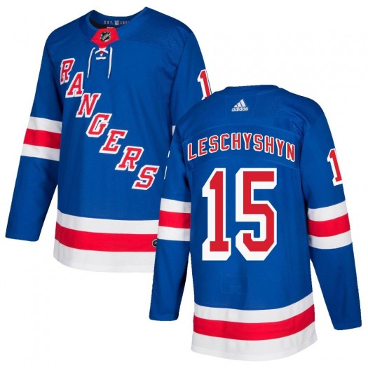 Jake Leschyshyn New York Rangers Men's Adidas Authentic Royal Blue Home Jersey