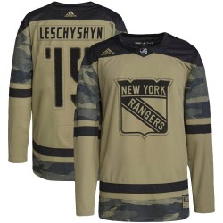 Jake Leschyshyn New York Rangers Youth Adidas Authentic Camo Military Appreciation Practice Jersey