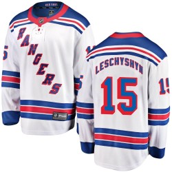 Jake Leschyshyn New York Rangers Youth Fanatics Branded White Breakaway Away Jersey