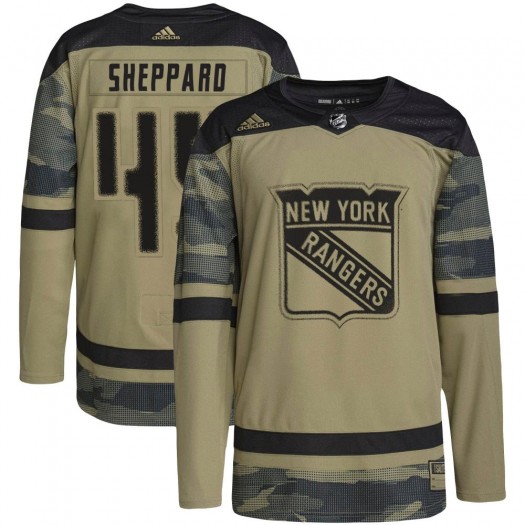 James Sheppard New York Rangers Youth Adidas Authentic Camo Military Appreciation Practice Jersey