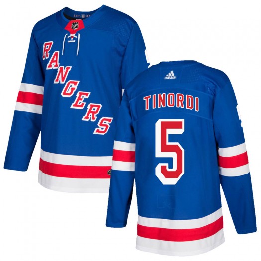 Jarred Tinordi New York Rangers Men's Adidas Authentic Royal Blue Home Jersey
