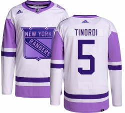 Jarred Tinordi New York Rangers Youth Adidas Authentic Hockey Fights Cancer Jersey