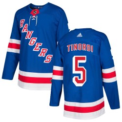 Jarred Tinordi New York Rangers Youth Adidas Authentic Royal Blue Home Jersey