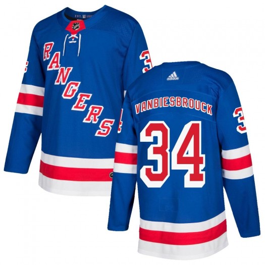 John Vanbiesbrouck New York Rangers Men's Adidas Authentic Royal Blue Home Jersey