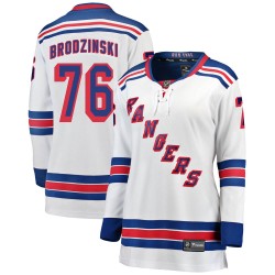 Jonny Brodzinski New York Rangers Women's Fanatics Branded White Breakaway Away Jersey