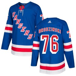 Jonny Brodzinski New York Rangers Youth Adidas Authentic Royal Blue Home Jersey