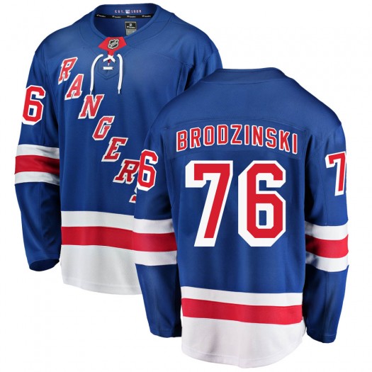 Jonny Brodzinski New York Rangers Youth Fanatics Branded Blue Breakaway Home Jersey