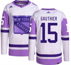 Julien Gauthier New York Rangers Men's Adidas Authentic Hockey Fights Cancer Jersey