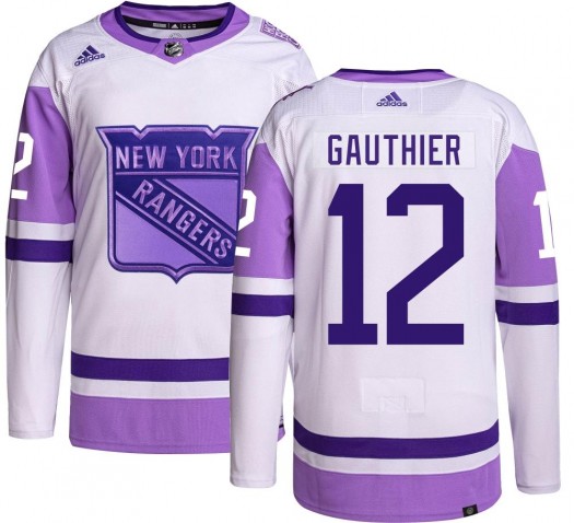 Julien Gauthier New York Rangers Youth Adidas Authentic Hockey Fights Cancer Jersey