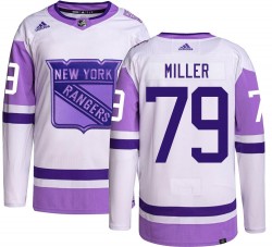K'Andre Miller New York Rangers Men's Adidas Authentic Hockey Fights Cancer Jersey