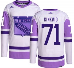 Keith Kinkaid New York Rangers Youth Adidas Authentic Hockey Fights Cancer Jersey