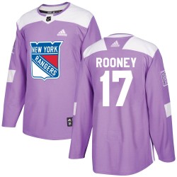 Kevin Rooney New York Rangers Youth Adidas Authentic Purple Fights Cancer Practice Jersey