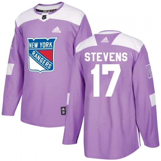 Kevin Stevens New York Rangers Men's Adidas Authentic Purple Fights Cancer Practice Jersey