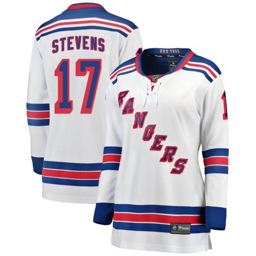 Kevin Stevens New York Rangers Women's Fanatics Branded White Breakaway Away Jersey