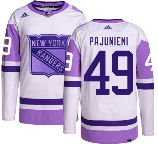 Lauri Pajuniemi New York Rangers Men's Adidas Authentic Hockey Fights Cancer Jersey