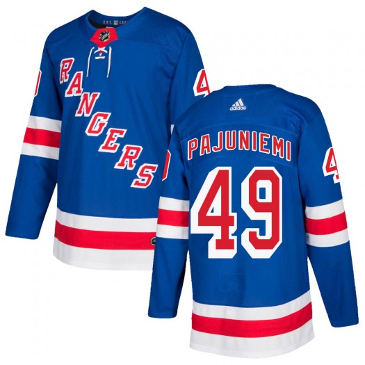 Lauri Pajuniemi New York Rangers Men's Adidas Authentic Royal Blue Home Jersey