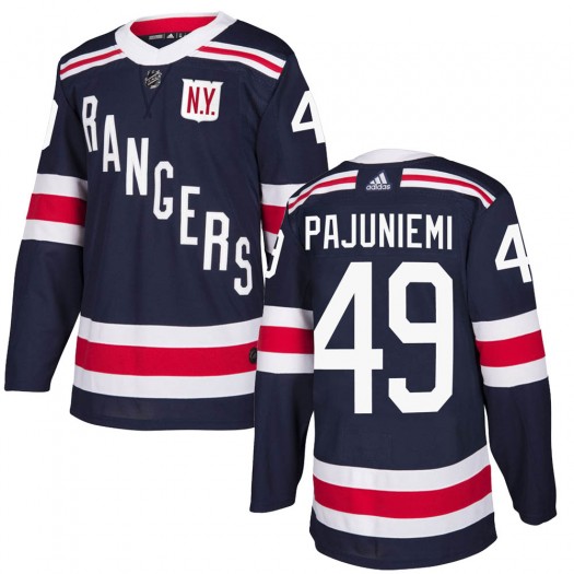 Lauri Pajuniemi New York Rangers Youth Adidas Authentic Navy Blue 2018 Winter Classic Home Jersey