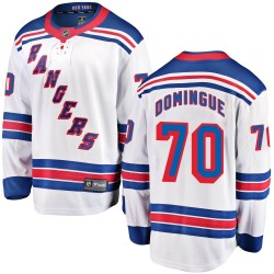 Louis Domingue New York Rangers Youth Fanatics Branded White Breakaway Away Jersey