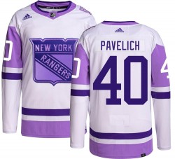 Mark Pavelich New York Rangers Men's Adidas Authentic Hockey Fights Cancer Jersey