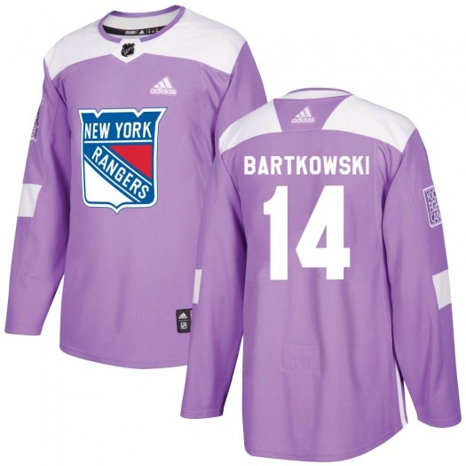 Matt Bartkowski New York Rangers Youth Adidas Authentic Purple Fights Cancer Practice Jersey