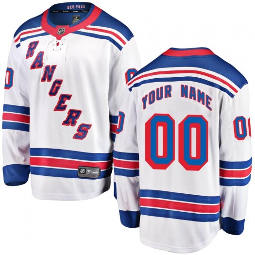 Men's Fanatics Branded New York Rangers Customized Breakaway White Away Jersey