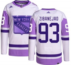 Mika Zibanejad New York Rangers Men's Adidas Authentic Hockey Fights Cancer Jersey