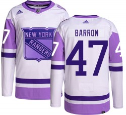 Morgan Barron New York Rangers Men's Adidas Authentic Hockey Fights Cancer Jersey