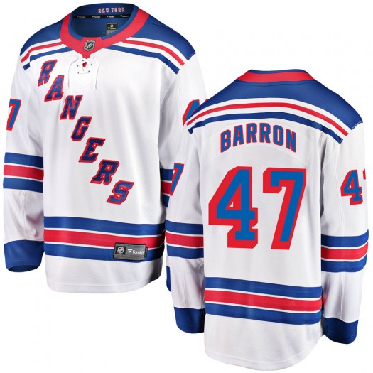 Morgan Barron New York Rangers Men's Fanatics Branded White Breakaway Away Jersey