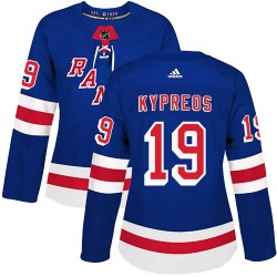 Nick Kypreos New York Rangers Women's Adidas Authentic Royal Blue Home Jersey