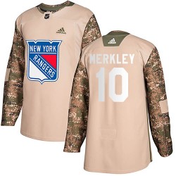Nick Merkley New York Rangers Men's Adidas Authentic Camo Veterans Day Practice Jersey