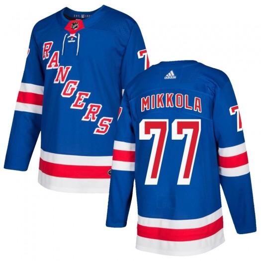 Niko Mikkola New York Rangers Men's Adidas Authentic Royal Blue Home Jersey