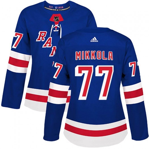 Niko Mikkola New York Rangers Women's Adidas Authentic Royal Blue Home Jersey