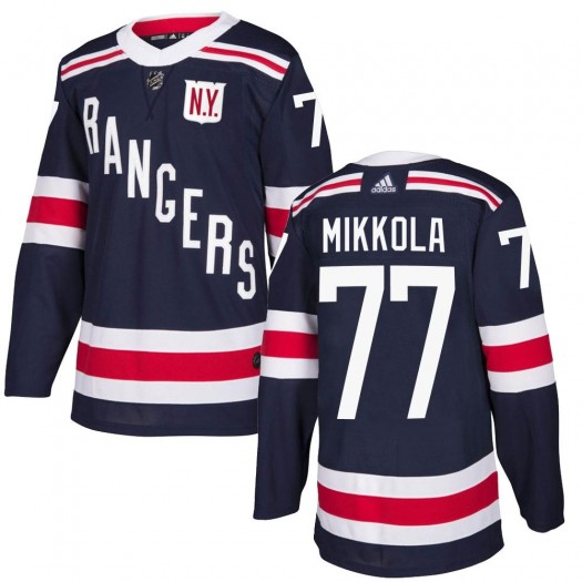 Niko Mikkola New York Rangers Youth Adidas Authentic Navy Blue 2018 Winter Classic Home Jersey