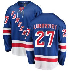 Nils Lundkvist New York Rangers Men's Fanatics Branded Blue Breakaway Home Jersey