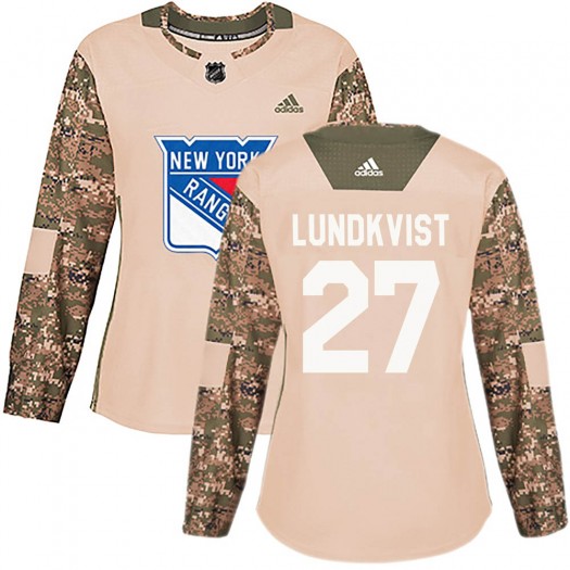 Nils Lundkvist New York Rangers Women's Adidas Authentic Camo Veterans Day Practice Jersey