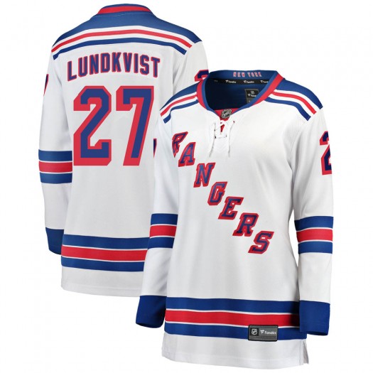 Nils Lundkvist New York Rangers Women's Fanatics Branded White Breakaway Away Jersey