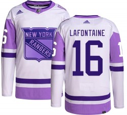 Pat Lafontaine New York Rangers Youth Adidas Authentic Hockey Fights Cancer Jersey