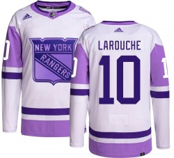 Pierre Larouche New York Rangers Men's Adidas Authentic Hockey Fights Cancer Jersey