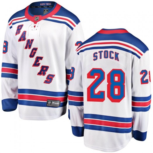P.j. Stock New York Rangers Men's Fanatics Branded White Breakaway Away Jersey